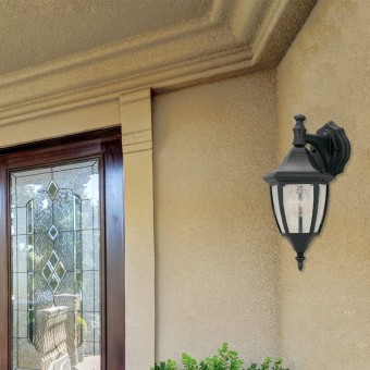 Designers Fountain 2461-BK Today's Home Outdoor Wall Lantern Sconce, 14.25in H, Black