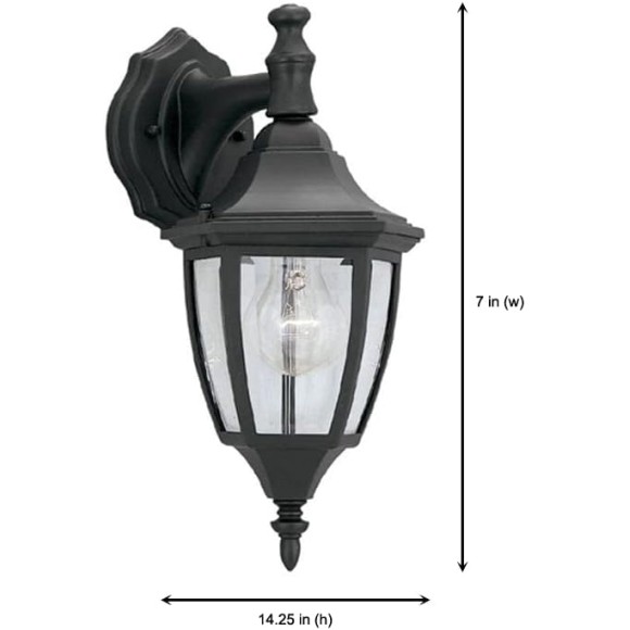 Designers Fountain 2461-BK Today's Home Outdoor Wall Lantern Sconce, 14.25in H, Black
