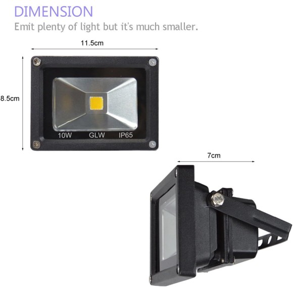 10w 12v Ac or Dc Warm White Led Flood Light Waterproof Outdoor Lights 750lm 80w Halogen Bulb Equivalent Black Case
