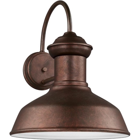 Sea Gull Lighting 8647701-44 Fredricksburg One-Light Outdoor Wall Lantern, Weathered Copper Finish,Large