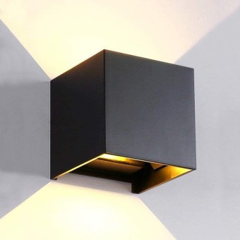 LED Aluminum Waterproof Outdoor Wall sconce, Outdoor Wall Light 6W 100-277V 3000K Outdoor Cube Square Wall Light Warm Light 2 LEDS Black 6W Outside Wall Lights for House Patio