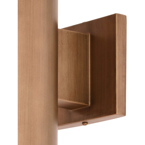 Chiasso Modern Outdoor Porch Light, 5" W x 14.25" H 2-Light Gold Brass Cylinder Wall Sconce, Up and Down Wall Light for Porch, Patio, Deck, or Front Door