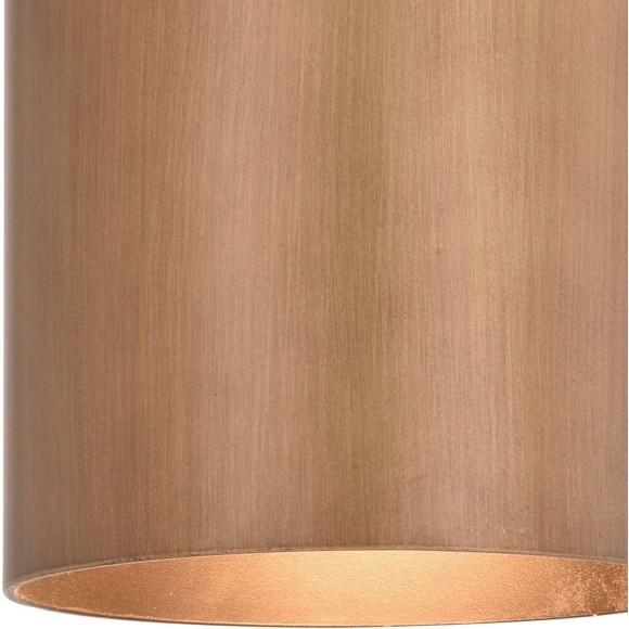 Chiasso Modern Outdoor Porch Light, 5" W x 14.25" H 2-Light Gold Brass Cylinder Wall Sconce, Up and Down Wall Light for Porch, Patio, Deck, or Front Door