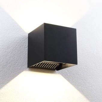Outdoor LED Wall Light Porch Sconce 20W Black Modern Waterproof Up and Down Adjust White Light 4000K Hallway Wall Lamp