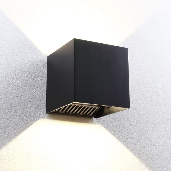 Outdoor LED Wall Light Porch Sconce 20W Black Modern Waterproof Up and Down Adjust White Light 4000K Hallway Wall Lamp