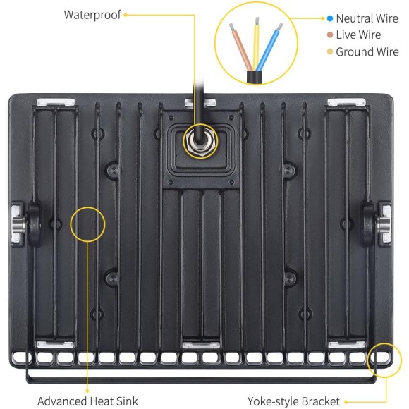 4 Pack 100W LED Flood Lights Outdoor, Waterproof IP67 Work Lights, 110V 10000LM Warm White(3000K), Super Bright Security Floodlights Wall Lights Landscape Lights with US Plug