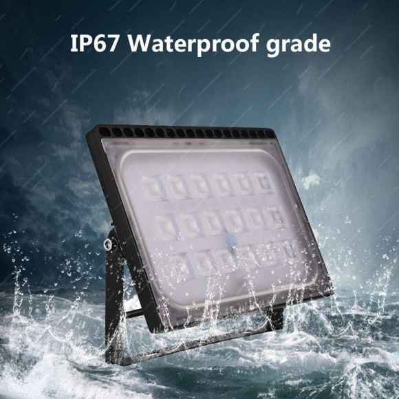 4 Pack 100W LED Flood Lights Outdoor, Waterproof IP67 Work Lights, 110V 10000LM Warm White(3000K), Super Bright Security Floodlights Wall Lights Landscape Lights with US Plug