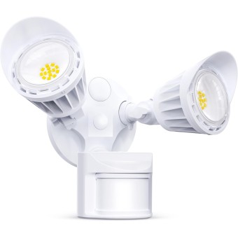 LED Security Lights, Motion Sensor Outdoor Light, Motion Detector Flood Light, 20W 2000LM, 5000K, IP65 Waterproof, Adjustable 2 Head for Garage, Yard, Porch