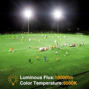 200W LED Flood Light Outdoor, 18000LM Bright Security Light, IP66 Waterproof Outdoor LED Lights, 6500K Daylight White Floodlight for Garage, Yard, Garden, Stadium, Playground, Arena(2 Pack)