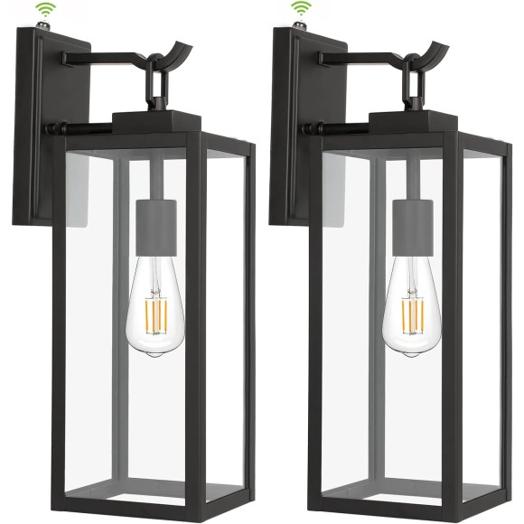 Large Size Outdoor Wall Lanterns, 18 Inch Outdoor Wall Light Fixtures, Matte Black Porch Lights, Exterior Wall Lighting, Anti-Rust Architectural Outdoor Sconces, ETL Listed, 2 Pack