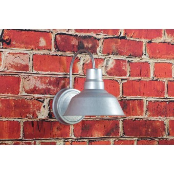 Galvanized Gooseneck LED Wall Sconce Barn Light Fixture - Industrial Antique Farmhouse Style - Vintage Patio Porch Wall Mount Light - Indoor/Outdoor - UL Listed - 9W 800lm Cool White (2PCK)