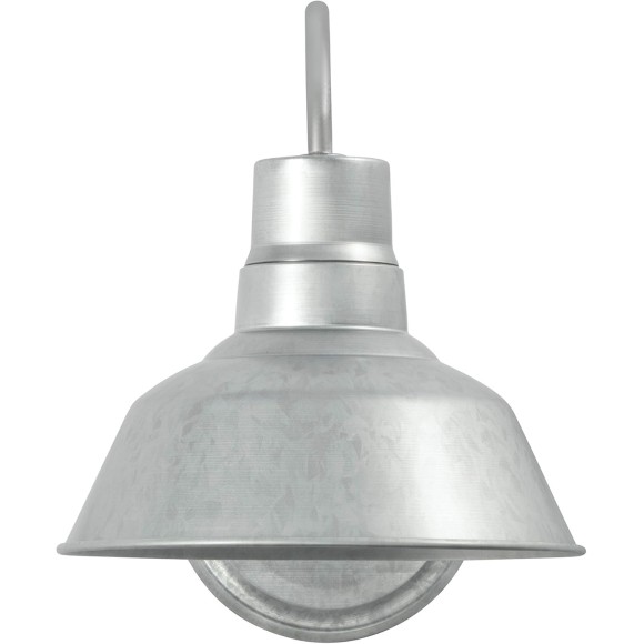 Galvanized Gooseneck LED Wall Sconce Barn Light Fixture - Industrial Antique Farmhouse Style - Vintage Patio Porch Wall Mount Light - Indoor/Outdoor - UL Listed - 9W 800lm Cool White (2PCK)