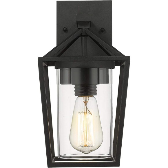 Outdoor Wall Lights 2 Pack, Exterior Wall Mounted Light Fixtures, Black Finish with Clear Glass, 20065B3-2PK