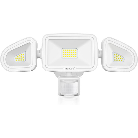 42W LED Security Lights Motion Sensor Light Outdoor Flood Light, 3600LM 5000K IP65 Waterproof, 3 Adjustable Heads Motion Detector Lights for Outside Garage Yard Garden Porch Entryways