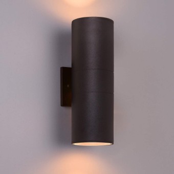 Outdoor Wall Light, Exterior Lighting, Matte Black Waterproof Wall Mount Cylinder Design, Up Down Light Fixture for Porch, Backyard and Patio, 1 PACK