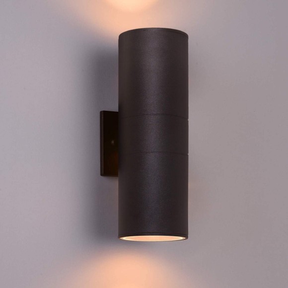 Outdoor Wall Light, Exterior Lighting, Matte Black Waterproof Wall Mount Cylinder Design, Up Down Light Fixture for Porch, Backyard and Patio, 1 PACK