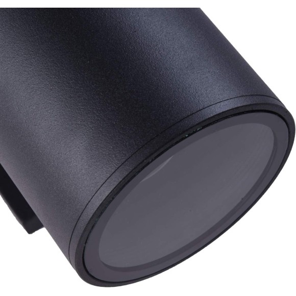 Modern Outdoor Porch Light Patio Light in 2 Lights with Matte Black Aluminum Cylinder and Tempered Glass Cover Waterproof Wall Sconce 4 Pack