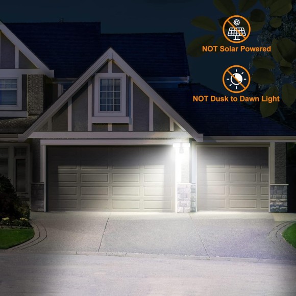 28W LED Security Lights Motion Sensor Light Outdoor, 3000LM Motion Security Light, 5500K, IP65 Waterproof, 2 Head Motion Detector Flood Light for Garage, Yard, Porch, Brown (NOT Solar Powered)