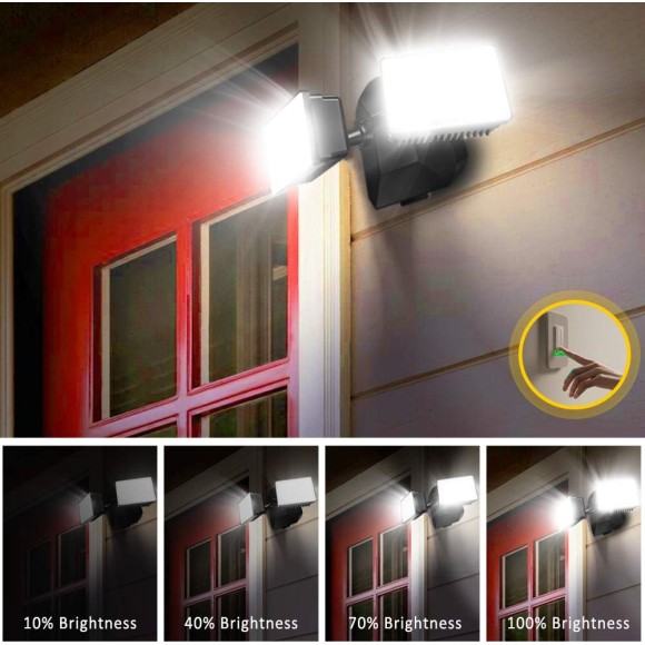 Dimmable Security Flood Lights, Switch-Controlled, Hardwired LED Flood Light 24-Watt (250W Equivalent) Wall Dimmer Change Brightness