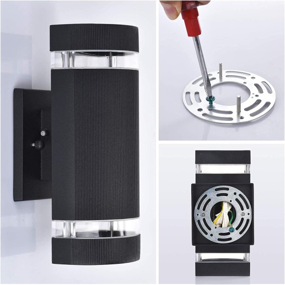 Outdoor Wall Lights, Outdoor Lighting Fixtures Wall Mount - Front Door Lights 6000k - Up Down Light Fixture for Porch, Patio, Garage