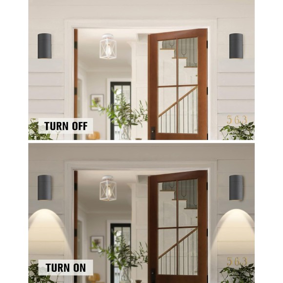 Outdoor Wall Light, Exterior Wall Sconce, Outside Wall Light Fixtures with Matte Black for Porch Garage Patio Doorway Entryway House -1 Pack