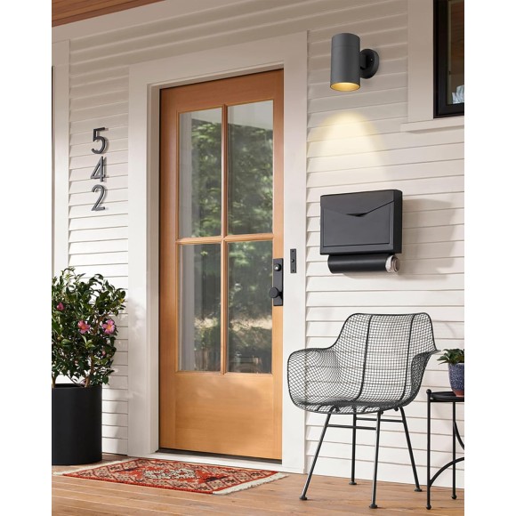 Outdoor Wall Light, Exterior Wall Sconce, Outside Wall Light Fixtures with Matte Black for Porch Garage Patio Doorway Entryway House -1 Pack