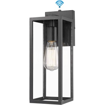 Sensor Outdoor Wall Lantern, Wall Sconce, Exterior Wall Lights, Wall Mount Lighting Fixture in Black finish