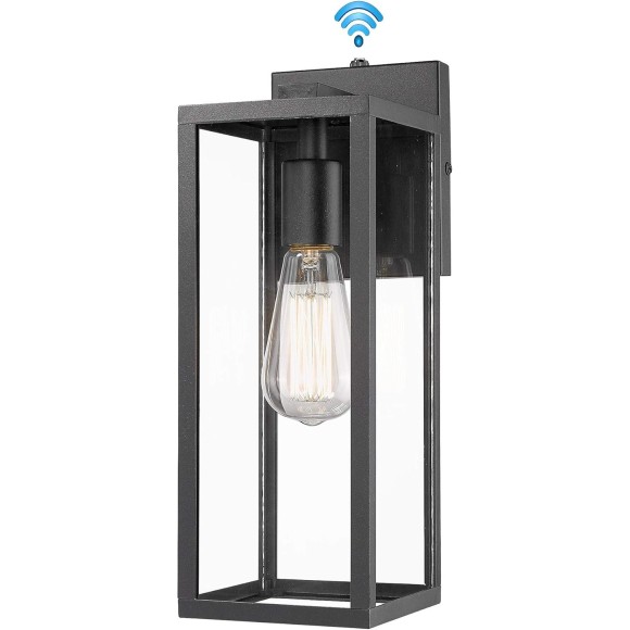 Sensor Outdoor Wall Lantern, Wall Sconce, Exterior Wall Lights, Wall Mount Lighting Fixture in Black finish
