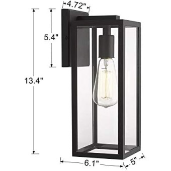 Sensor Outdoor Wall Lantern, Wall Sconce, Exterior Wall Lights, Wall Mount Lighting Fixture in Black finish