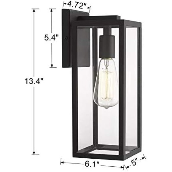 Sensor Outdoor Wall Lantern, Wall Sconce, Exterior Wall Lights, Wall Mount Lighting Fixture in Black finish