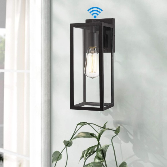 Sensor Outdoor Wall Lantern, Wall Sconce, Exterior Wall Lights, Wall Mount Lighting Fixture in Black finish