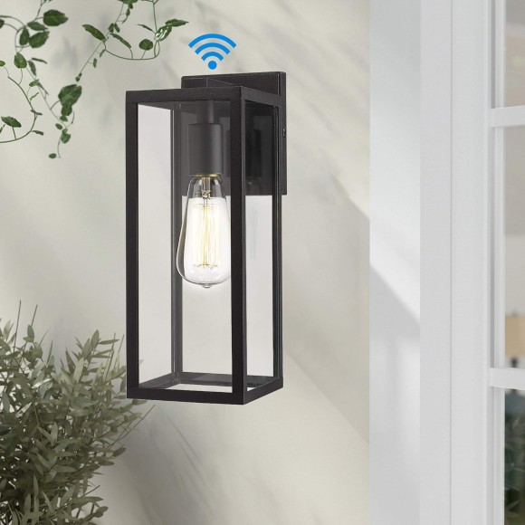 Sensor Outdoor Wall Lantern, Wall Sconce, Exterior Wall Lights, Wall Mount Lighting Fixture in Black finish