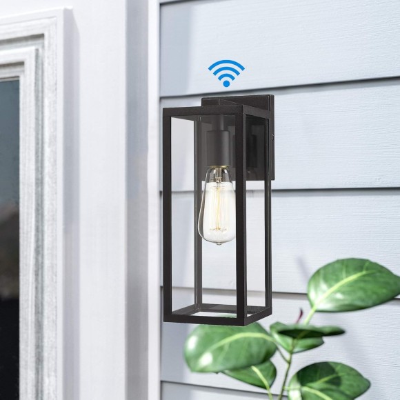 Sensor Outdoor Wall Lantern, Wall Sconce, Exterior Wall Lights, Wall Mount Lighting Fixture in Black finish