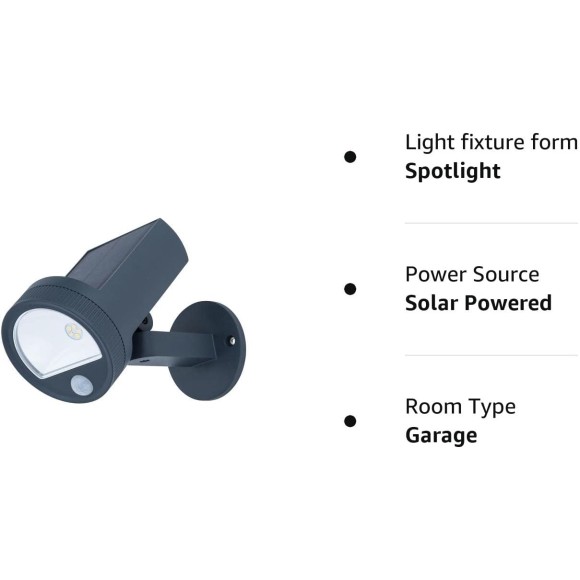 Solar Motion Sensor Outdoor Light, 2 Modes Solar Powered Wall Lights, IP65 Waterproof LED Security Lights, Adjustable Wireless Spotlight for Yard, Patio, Garage, Garden, Fence, Porch (Cold White)