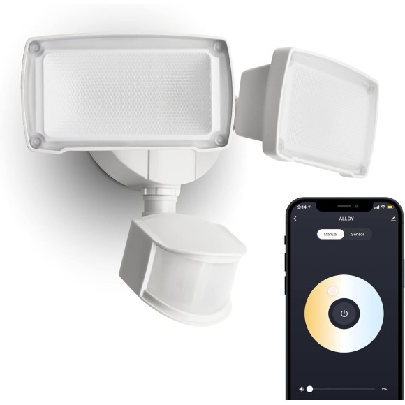 Smart WiFi LED Security Light Motion Sensor Outdoor, Works with Alexa/Google,3000LM,2700-6500K,Waterproof Exterio Light,Flood Light with APP Control for Backyad Yard Patio