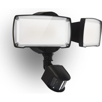 19W LED Flood Light Motion Sensor Outdoor, 2 Adjustable Head, 2000LM, 5000K, IP65 Waterproof, Security Light with Photocell for Exterior,Outside,Garage,House(Black)