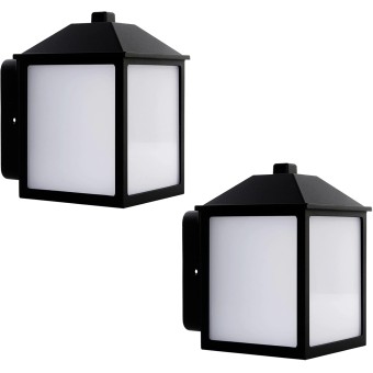 2 Pack LED Outdoor Indoor Wall Lantern, Exterior Waterproof Wall Sconce Lighting Fixture, Black Finish Anti-Rust Wall Mount Light, Coach Light for Porch, Entryway, Garage and Doorway