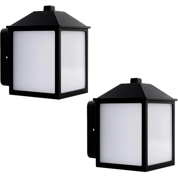 2 Pack LED Outdoor Indoor Wall Lantern, Exterior Waterproof Wall Sconce Lighting Fixture, Black Finish Anti-Rust Wall Mount Light, Coach Light for Porch, Entryway, Garage and Doorway
