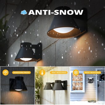 2 Pack LED Outdoor Wall Light Fixtures, Black Front Porch Lights Wall Mount Lighting, Exterior Waterproof Wall Lantern Light Fixture Anti-Rust Farmhouse Wall Sconce for Patio, Doorway, Garage
