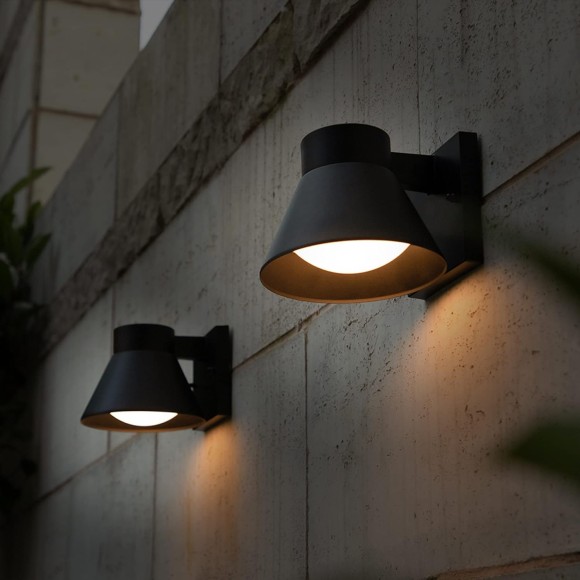 2 Pack LED Outdoor Wall Light Fixtures, Black Front Porch Lights Wall Mount Lighting, Exterior Waterproof Wall Lantern Light Fixture Anti-Rust Farmhouse Wall Sconce for Patio, Doorway, Garage