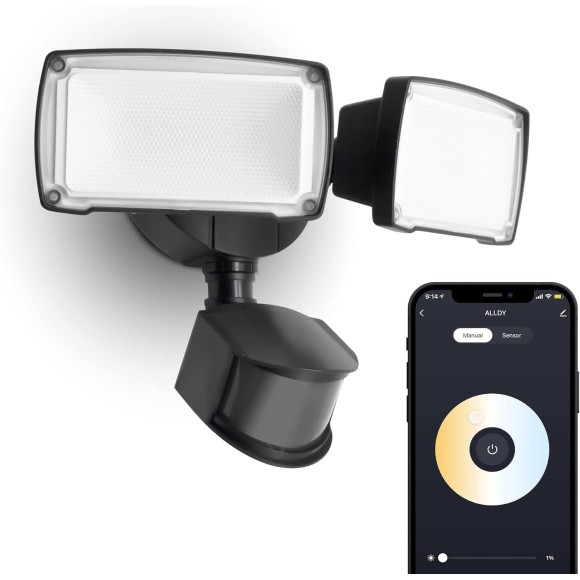 Smart WiFi LED Security Light Motion Sensor Outdoor, Work with Alexa/Google/SmartThings, 3000LM,2700-6500K,Waterproof,Flood Light with APP Control Perfect for Yard,Exterio