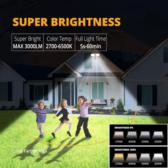 Smart WiFi LED Security Light Motion Sensor Outdoor, Work with Alexa/Google/SmartThings, 3000LM,2700-6500K,Waterproof,Flood Light with APP Control Perfect for Yard,Exterio