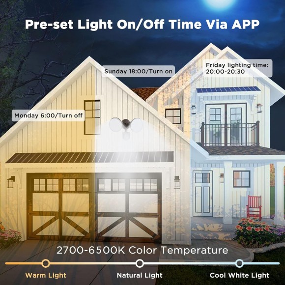 Smart WiFi LED Security Light Motion Sensor Outdoor, Work with Alexa/Google/SmartThings, 3000LM,2700-6500K,Waterproof,Flood Light with APP Control Perfect for Yard,Exterio