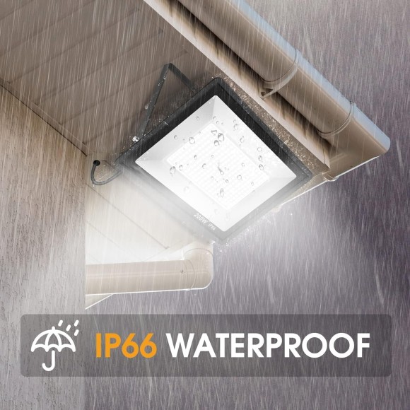 200W LED Flood Light 2 Pack, 22500lm Super Bright Security Lights, IP66 Waterproof Outdoor Flood Light, 5000K Daylight White Floodlight for Yard, Garden,Basketball Court, Arena
