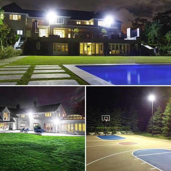 200W LED Flood Light 2 Pack, 22500lm Super Bright Security Lights, IP66 Waterproof Outdoor Flood Light, 5000K Daylight White Floodlight for Yard, Garden,Basketball Court, Arena