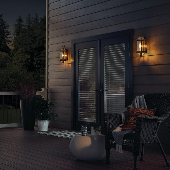 18.5" H Copper Outdoor Wall Lights Exterior Waterproof Wall Sconce Light Fixture E26 Socket Oil Rubbed Bronze Porch Light with Clear Glass Lantern Wall Lamp for Front Porch Garage Patio