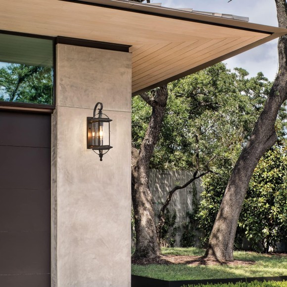 18.5" H Copper Outdoor Wall Lights Exterior Waterproof Wall Sconce Light Fixture E26 Socket Oil Rubbed Bronze Porch Light with Clear Glass Lantern Wall Lamp for Front Porch Garage Patio