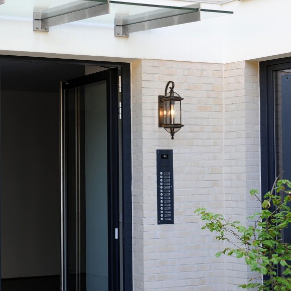18.5" H Copper Outdoor Wall Lights Exterior Waterproof Wall Sconce Light Fixture E26 Socket Oil Rubbed Bronze Porch Light with Clear Glass Lantern Wall Lamp for Front Porch Garage Patio