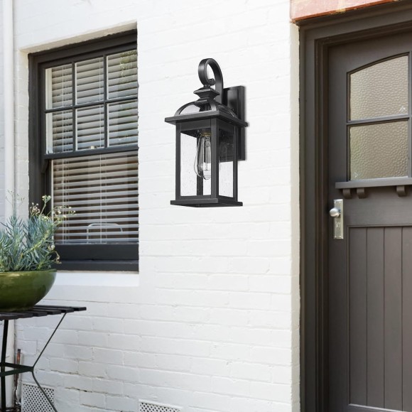 Outdoor Lights Fixtures Wall Mount, Outdoor Wall Sconce Lights with Seeded Glass Waterproof Outside Exterior Lights Fixture for House, Front Porch, Patio (2 Pack)