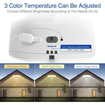 LED Security Lights, 40W Motion Sensor Outdoor Lights, 5000K 4600LM, IP65 Waterproof, 3 Adjustable Heads Outdoor Flood Light for Yard, Garage, Porch